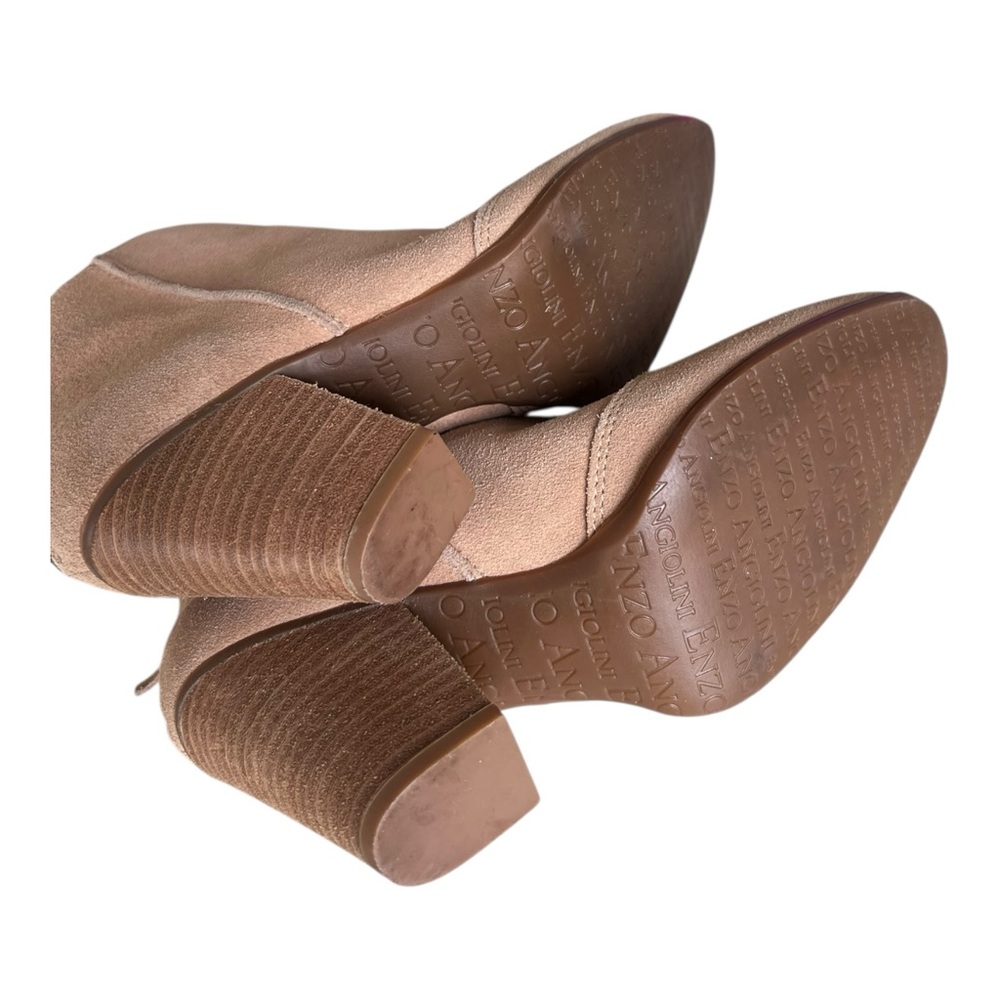Enzo Angiolini Beige Ankle Suede Booties Size 8.5 - Picture 5 of 8